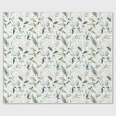 Cadeau Papier d'emballage feuilles de verdure or (Plat)