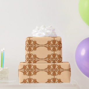 Cadeau Papier d'emballage - Feuilles en angle dans un mot