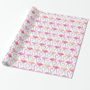 Cadeau Papier d'emballage Flamants Roses
