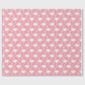 Cadeau Papier d'emballage Flamingo blanc rose (Plat)