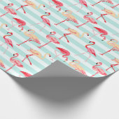 Cadeau Papier d'emballage flamingo rose de plage (Coin)