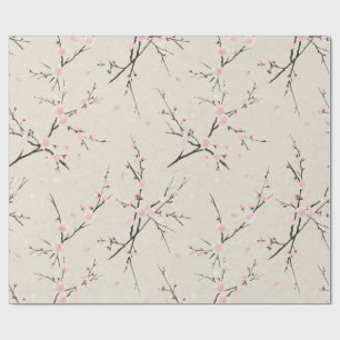 Cadeau Papier d'emballage Fleur de Cerisier Japonais