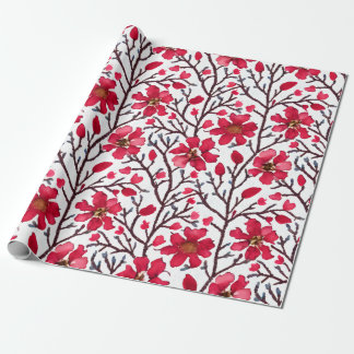 Cadeau Papier d'emballage Fleur d'hiver à l'aquarelle