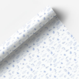 Cadeau Papier d'emballage fleur sauvage bleu foncé