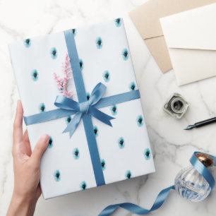 Cadeau Papier d'emballage fleur turquoise minimaliste