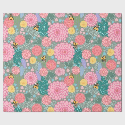 Cadeau Papier d'emballage fleuri (Couture)