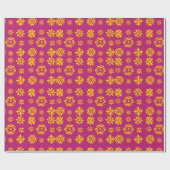 Cadeau Papier d'emballage fleuri jaune (Plat)