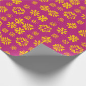 Cadeau Papier d'emballage fleuri jaune (Coin)