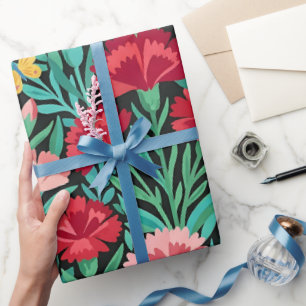 Cadeau Papier d'emballage Fleurs abstraites Papillons