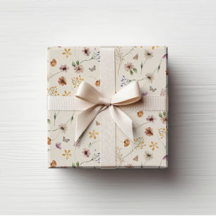 Cadeau Papier d'emballage Fleurs Boho