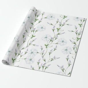 Cadeau Papier d'emballage Fleurs de Gloire du matin blanc