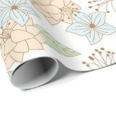 Cadeau papier d'emballage fleurs de printemps (Coin rond)