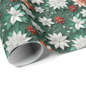 Cadeau Papier d'emballage Fleurs de vacances (Coin rond)