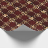 Cadeau Papier d'emballage Fleurs Dorées de Bourgogne (Coin)