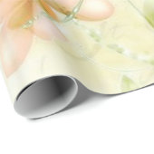Cadeau Papier d'emballage fleurs et libellule (Coin rond)