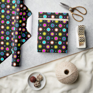 Cadeau Papier D'emballage Fleurs Paisley Rétro Coloré