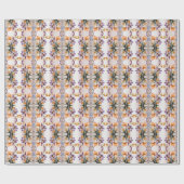 Cadeau Papier d'emballage Fleurs printanières colorées (Plat)