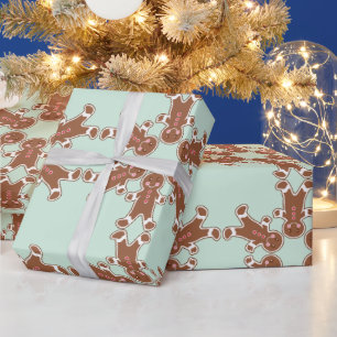Cadeau Papier d'emballage flocon de neige pain d'épice à