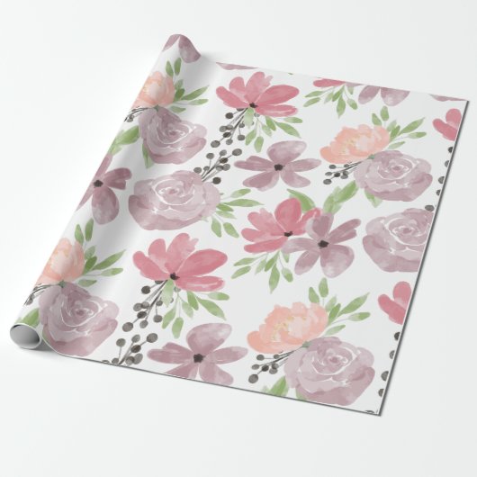 Cadeau papier d'emballage floral (Déroulé)