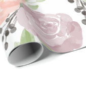 Cadeau papier d'emballage floral (Coin rond)