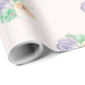 Cadeau Papier d'emballage floral (Coin rond)