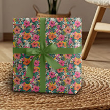 Papier d'emballage floral à motif d'Hibiscus tropi