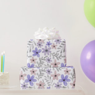Cadeau Papier d'emballage floral aquarelle lavande