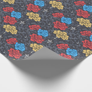 Cadeau Papier d'emballage floral Art Pop aux pivoines