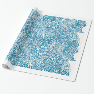 Cadeau Papier d'emballage FLORAL BLEU de MOTIF de William