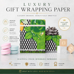 Cadeau Papier d'emballage floral botanique de Noël