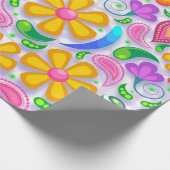 Cadeau papier d'emballage floral clair (Coin)