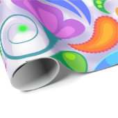 Cadeau papier d'emballage floral clair (Coin rond)