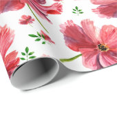 Cadeau Papier d'emballage floral d'aquarelle (Coin rond)