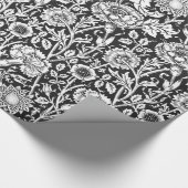 Cadeau Papier d'emballage floral de B&W (Coin)