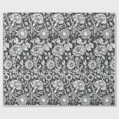 Cadeau Papier d'emballage floral de B&W (Plat)
