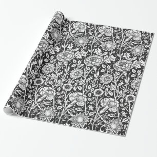 Cadeau Papier d'emballage floral de B&W