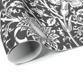 Cadeau Papier d'emballage floral de B&W (Coin rond)