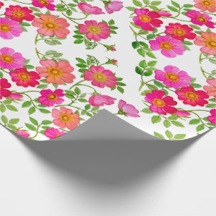 Cadeau Papier d'emballage floral de rose sauvage de Briar