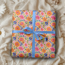 Papier d'emballage floral Dopamine vibrant