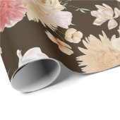 Cadeau Papier d'emballage floral doré (Coin rond)