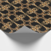 Cadeau Papier d'emballage floral doré (Coin)