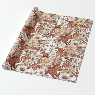 Cadeau Papier d'emballage floral Elegant Fall