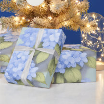 Papier d'emballage floral Hydrangea bleu – Boutiqu