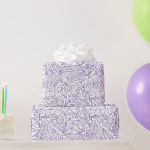 Cadeau Papier d'emballage floral lavande