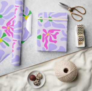 Cadeau Papier d'emballage floral lavande