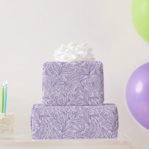 Cadeau Papier d'emballage floral lavande