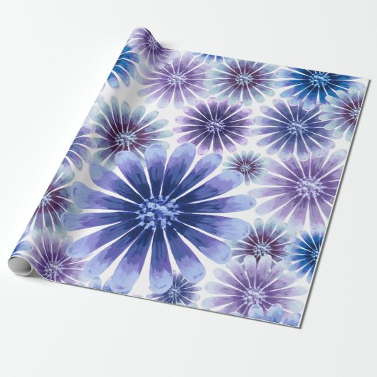 Cadeau Papier d'emballage floral lavande (Déroulé)