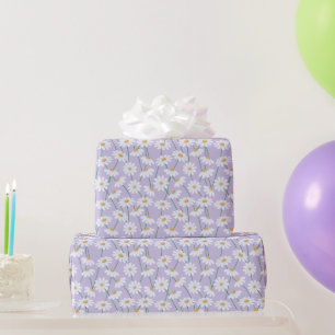 Cadeau Papier d'emballage floral Lilas Daisy