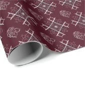 Cadeau Papier d'emballage floral marron complexe (Coin rond)