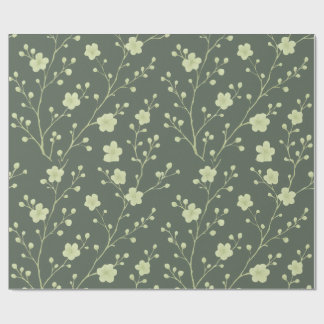 Cadeau Papier d'emballage floral minimaliste vert sauge |